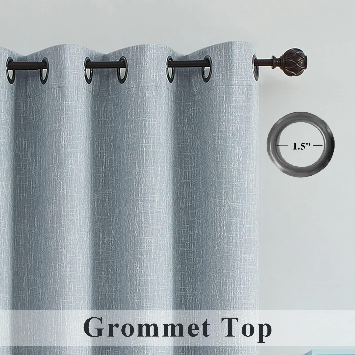 Blue Solid Blackout Curtain with Liner 50 x 108 2 Panels