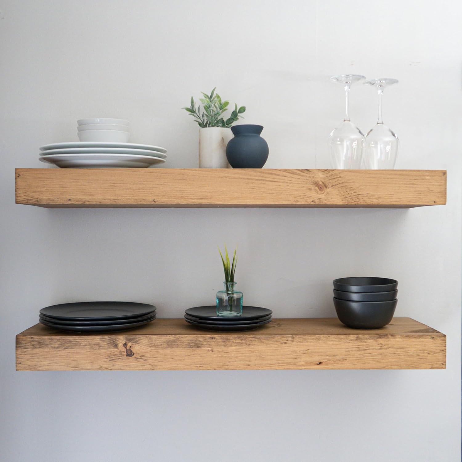 Modern Floating Shelves 3 Inches Thick Set of 2