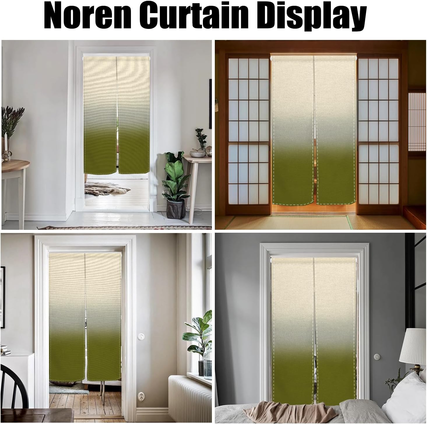 Japanese Noren Door Curtain with Gradient Print for Privacy Partition