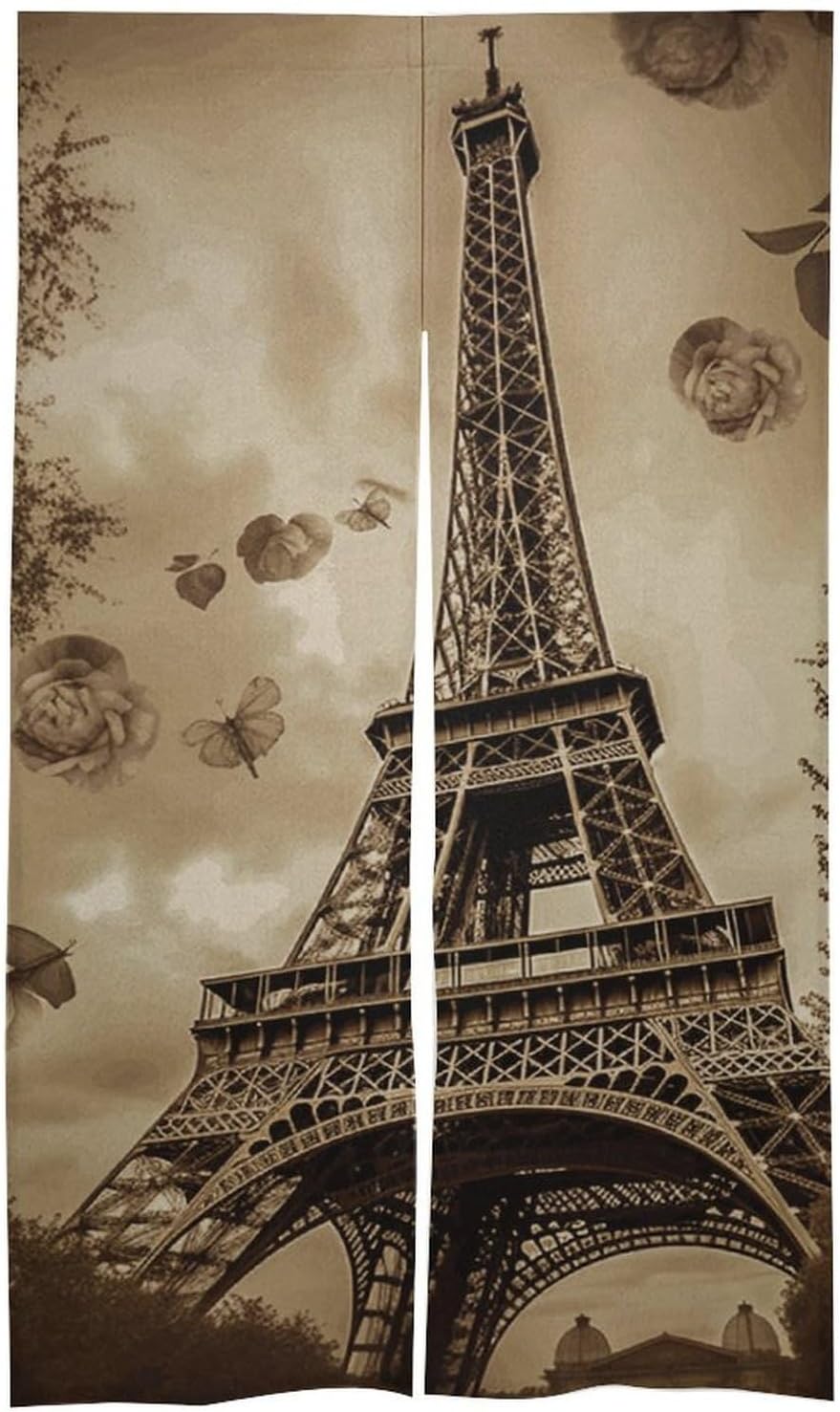 Paris Eiffel Tower Door Cover Curtain 57x17 Inches