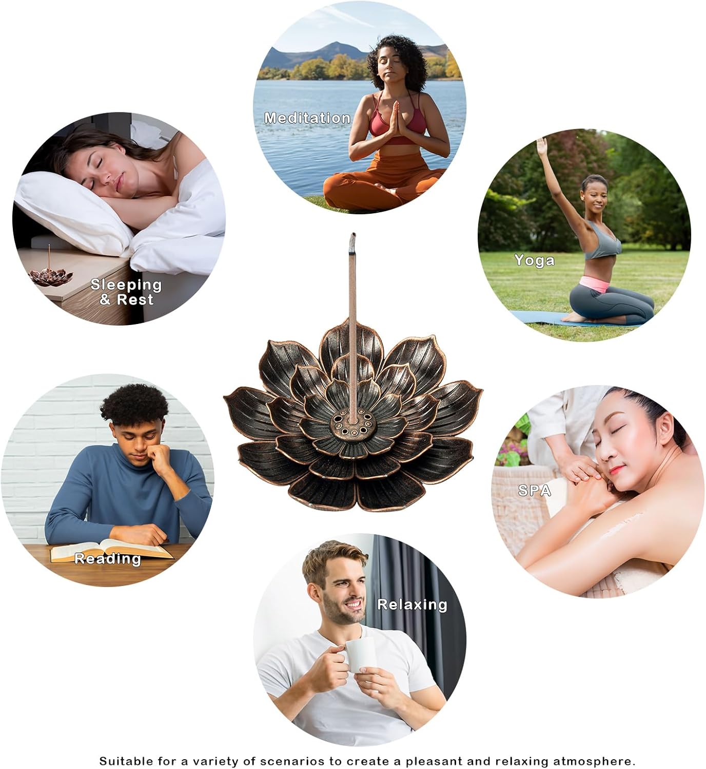 Careyoungs Incense Holder with Detachable Ash Catcher