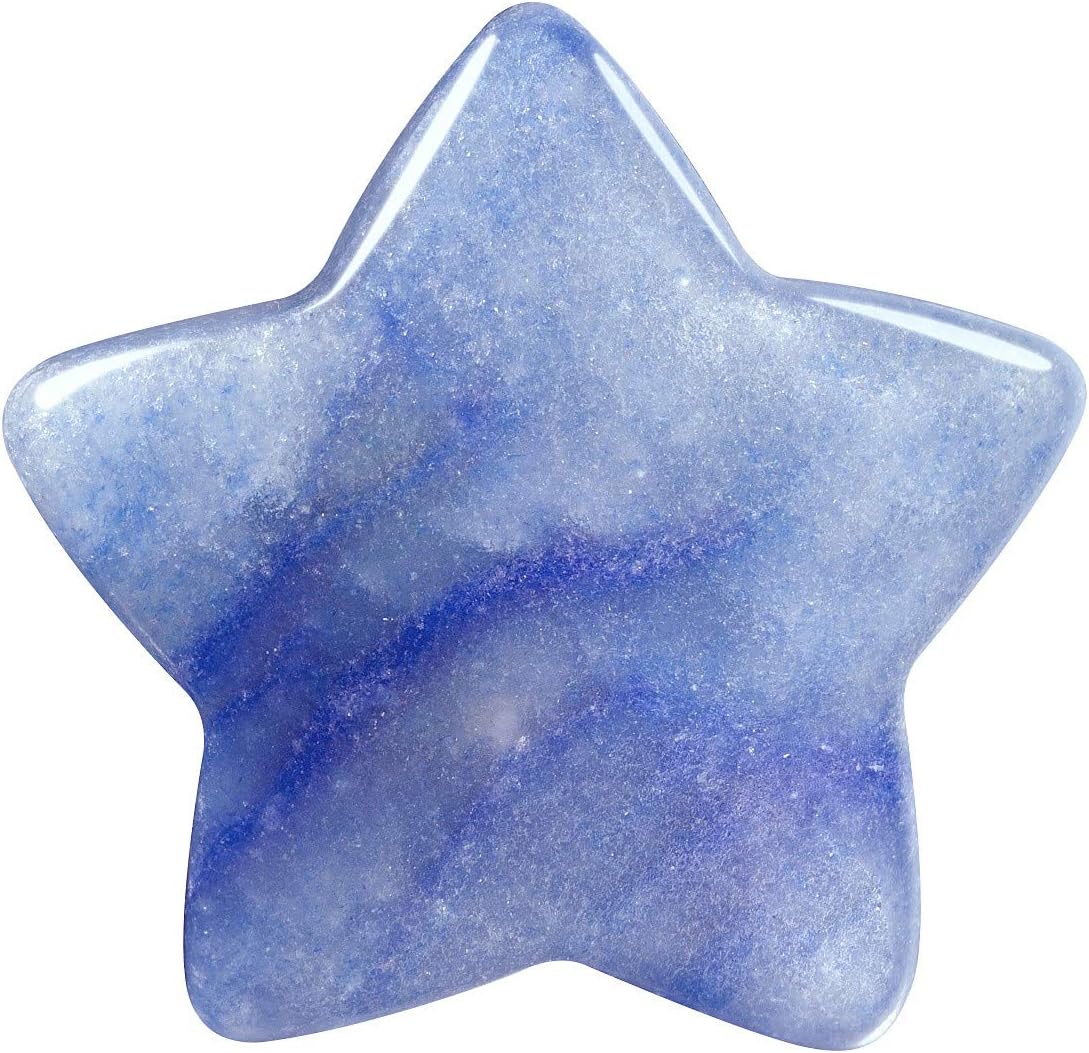 Set of 5 Star Shape Healing Crystal Pocket Stones Blue aventurine