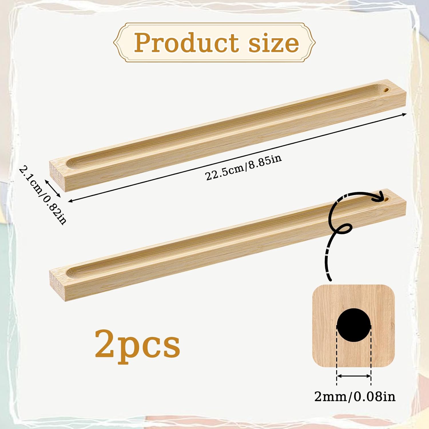 2 Pieces Bamboo Incense Holder for Sticks