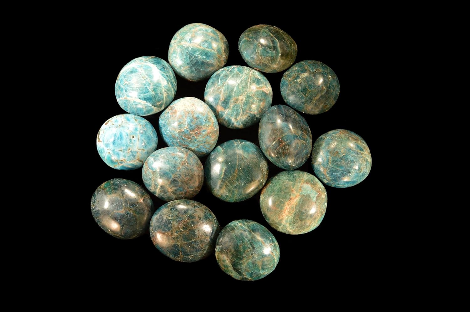 Blue Apatite Palm Stone Throat Chakra Healing Crystal
