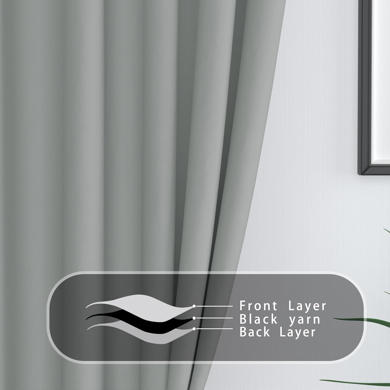 Light Grey Room Darkening Curtains 2 Panels 52x100