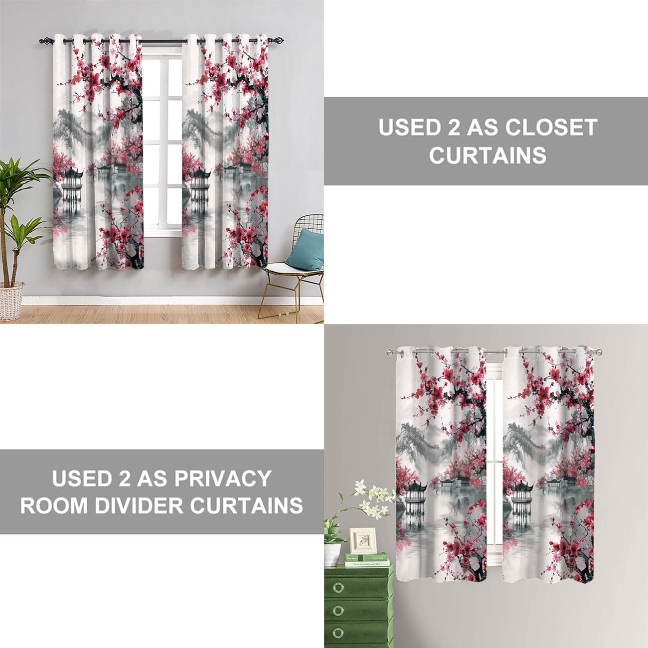 Cherry Blossom Door Curtain for Privacy and Style