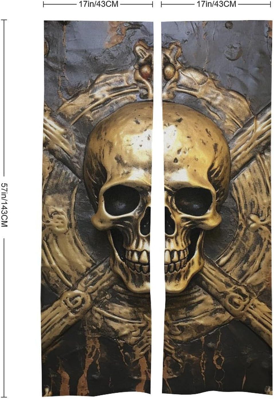 Japanese Noren Skull Pirate Door Curtain 34x57