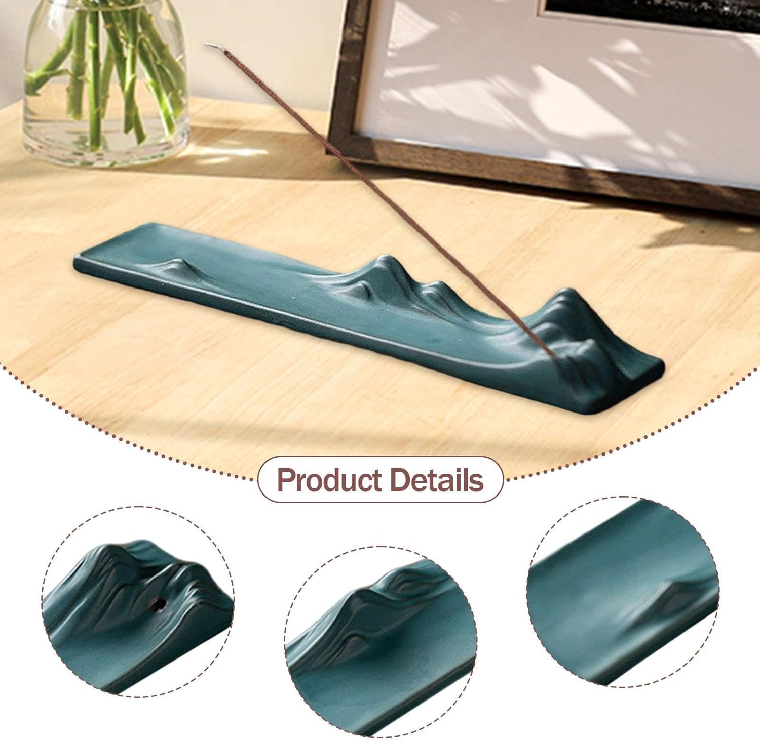 Green Ceramic Ash Tray Burner for Home Decor
