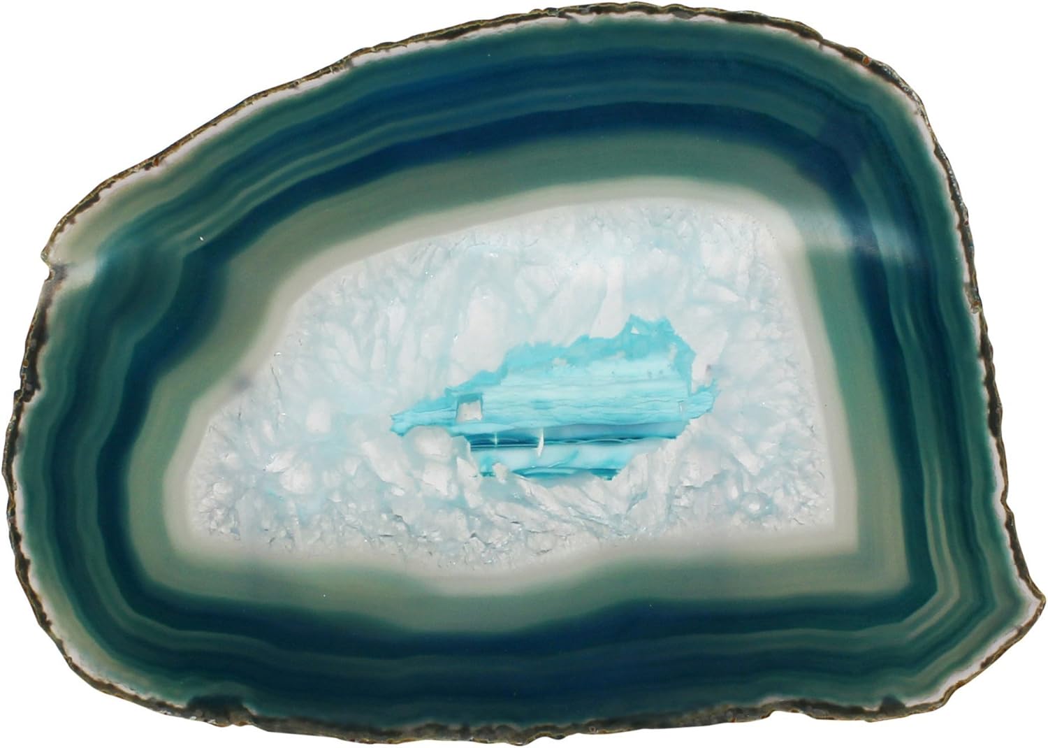 Blue Water Crystals Large Teal Blue Agate Slab With Stand