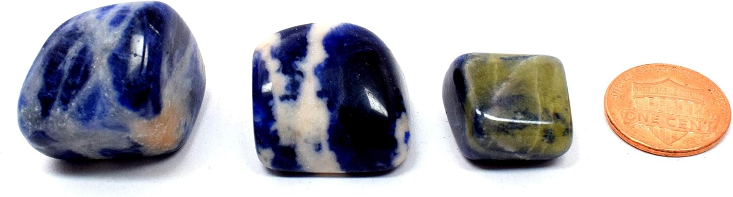 Natural Blue Sodalite Tumbled Stones 5PCS from South Africa