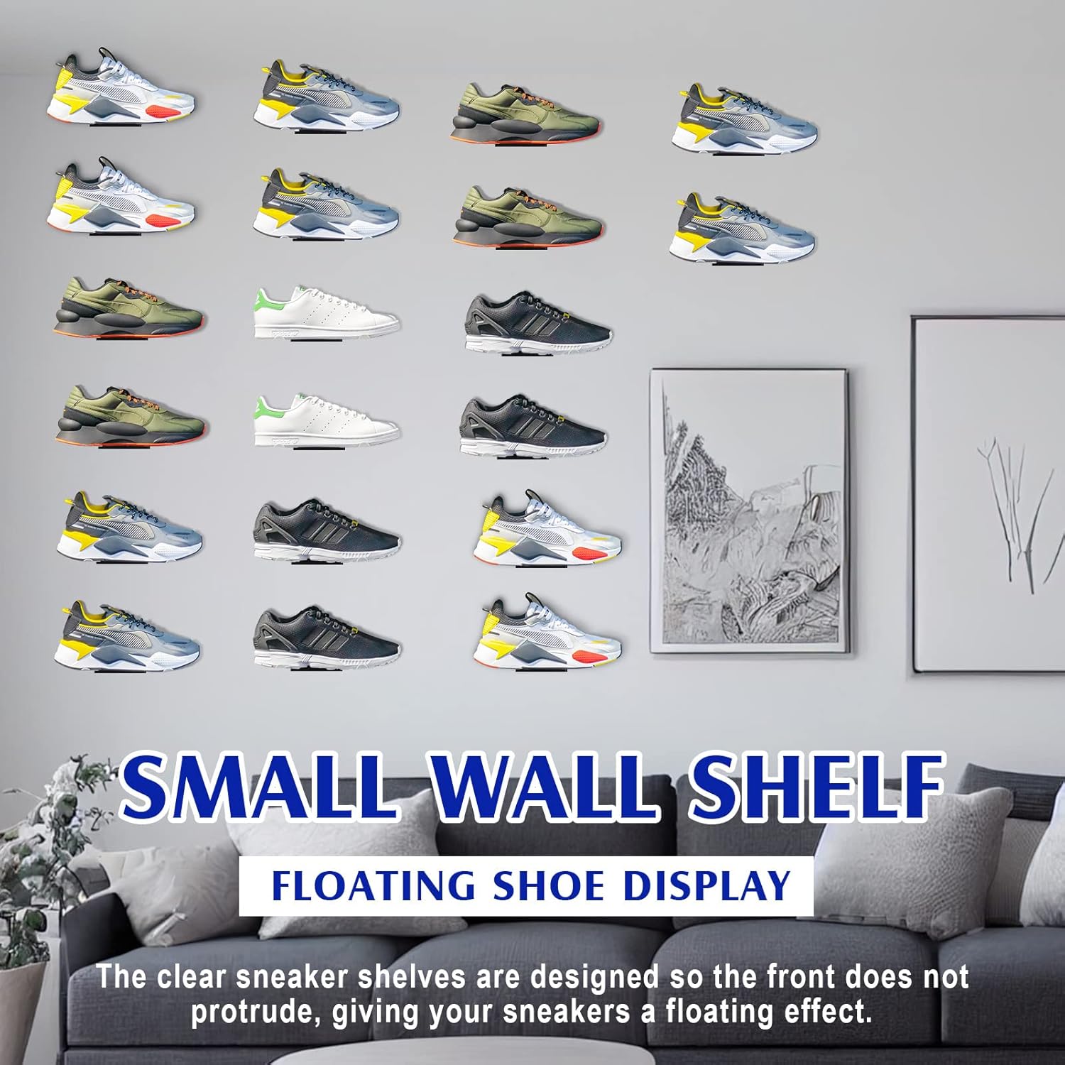 Treela 30 Pack Floating Shoe Display Shelf for Closet