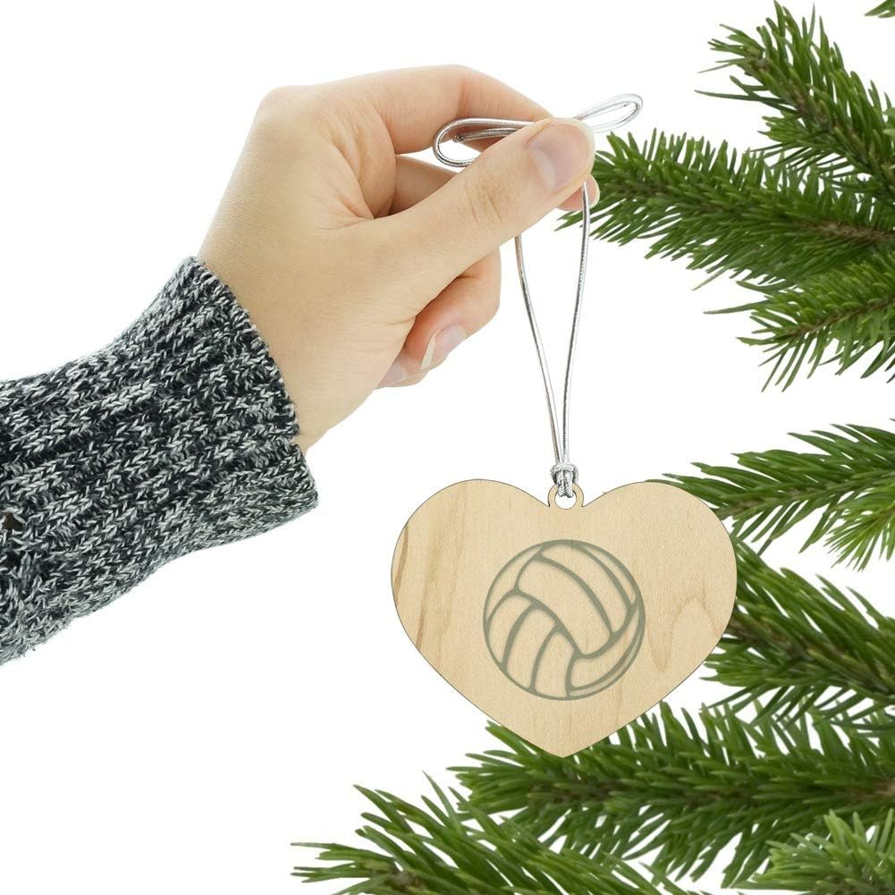 Volleyball Ball Heart Love Wooden Christmas Tree Ornament