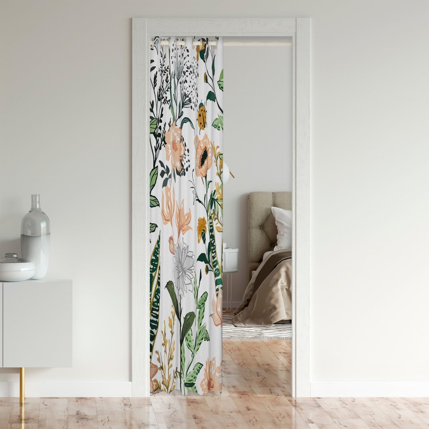 Floral Door Curtain for Privacy 42x80 Inch