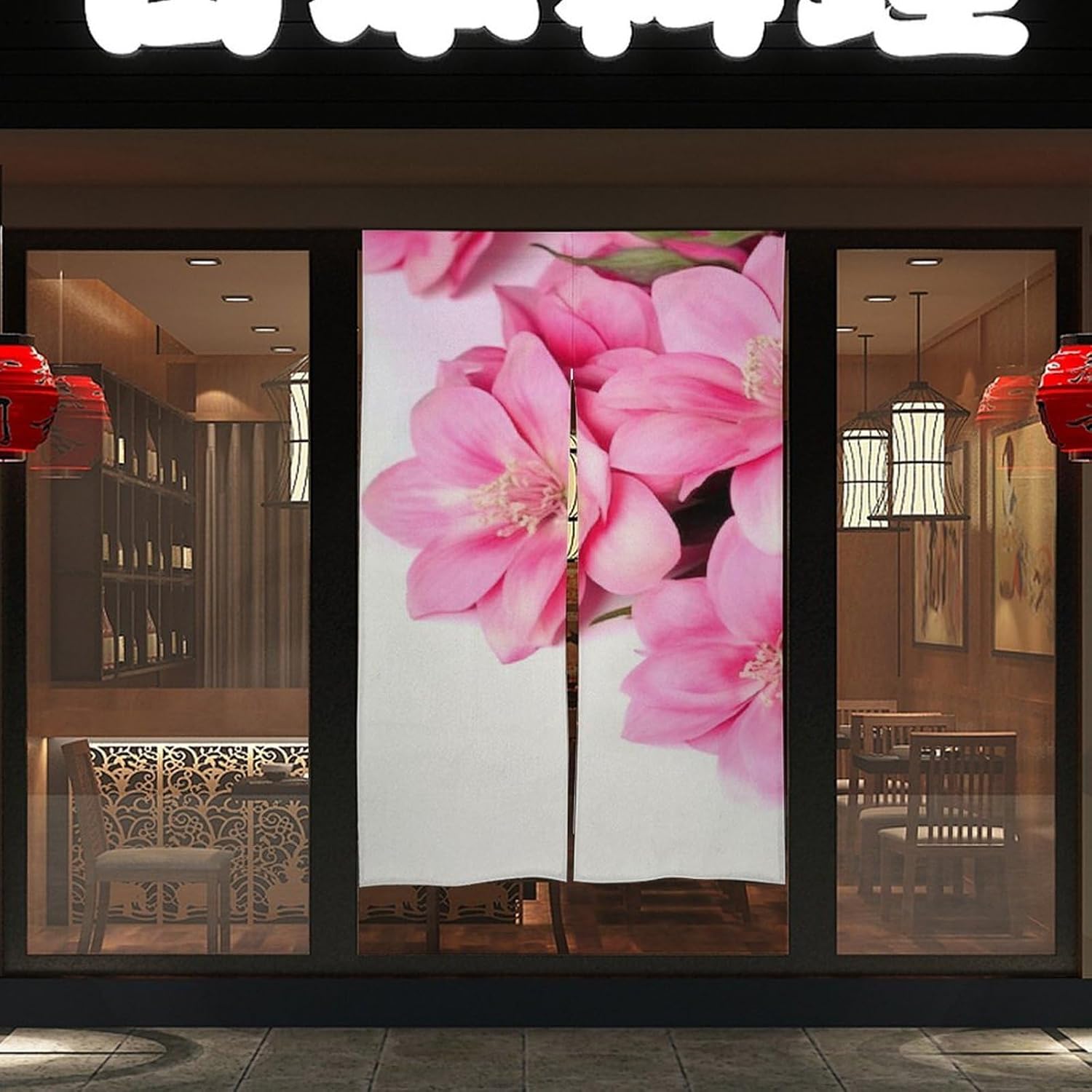 Beautiful Flowers Door Curtain 57x17 Inches