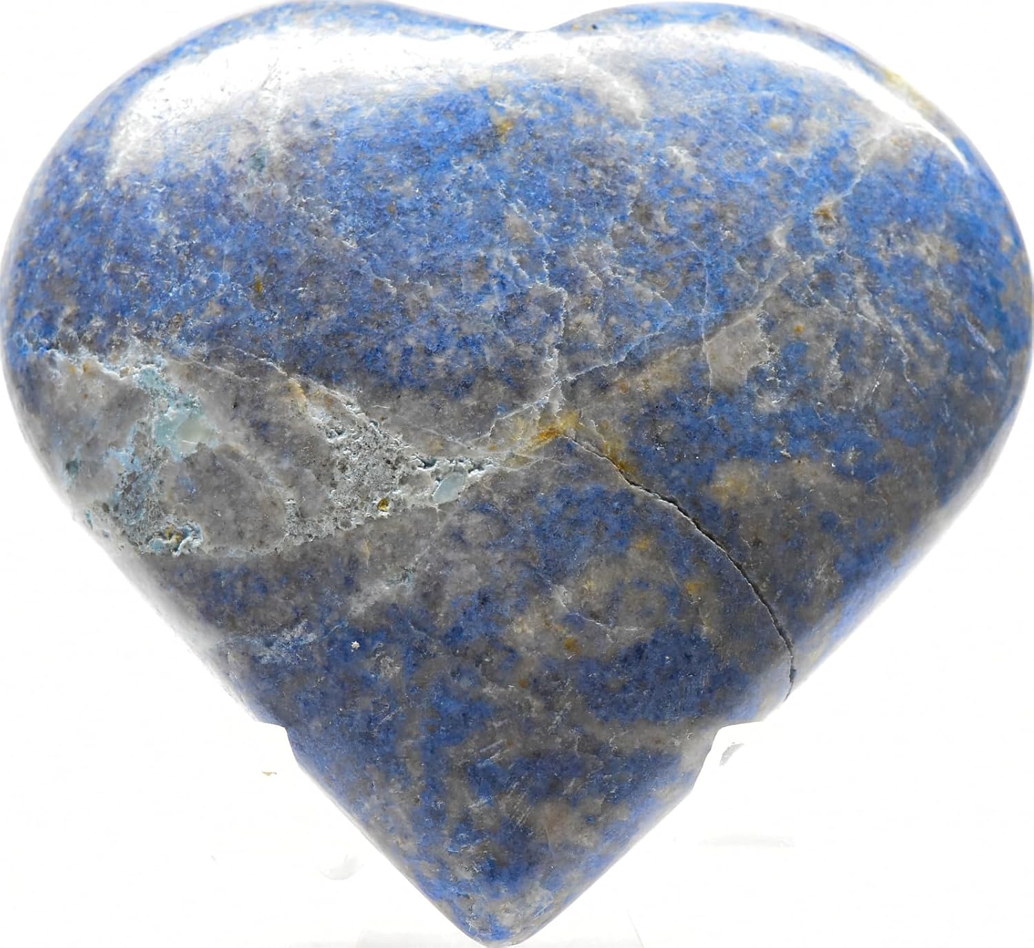 170g 29 Blue Dumortierite Heart with Quartz Stand