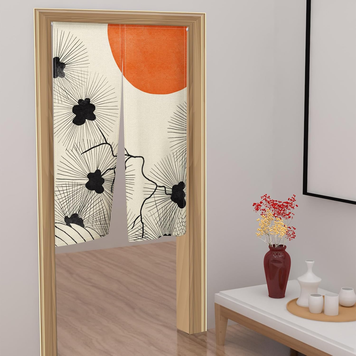 Leowefowa Japanese Doorway Curtain Noren Panel 34x60