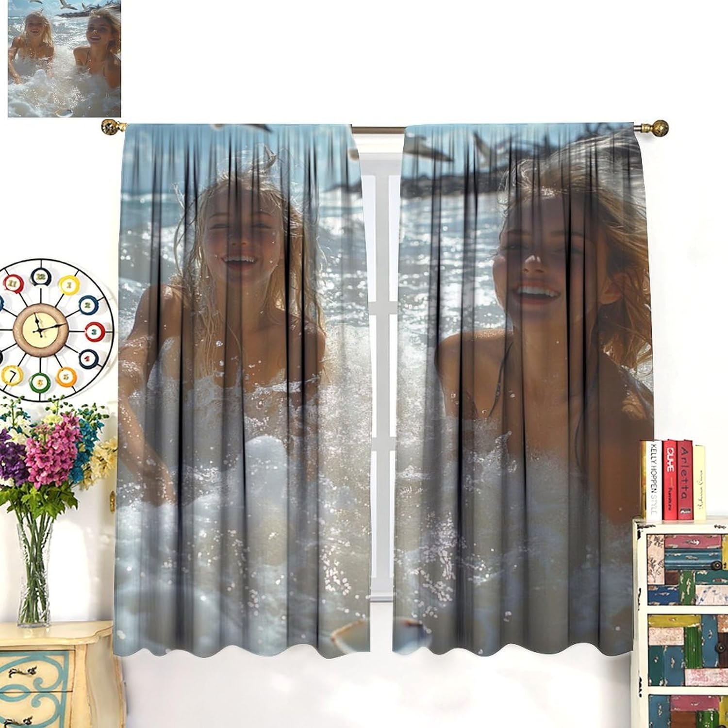 Custom Curtains Set of 2 Panels Blackout Thermal Insulated Noise Reduction