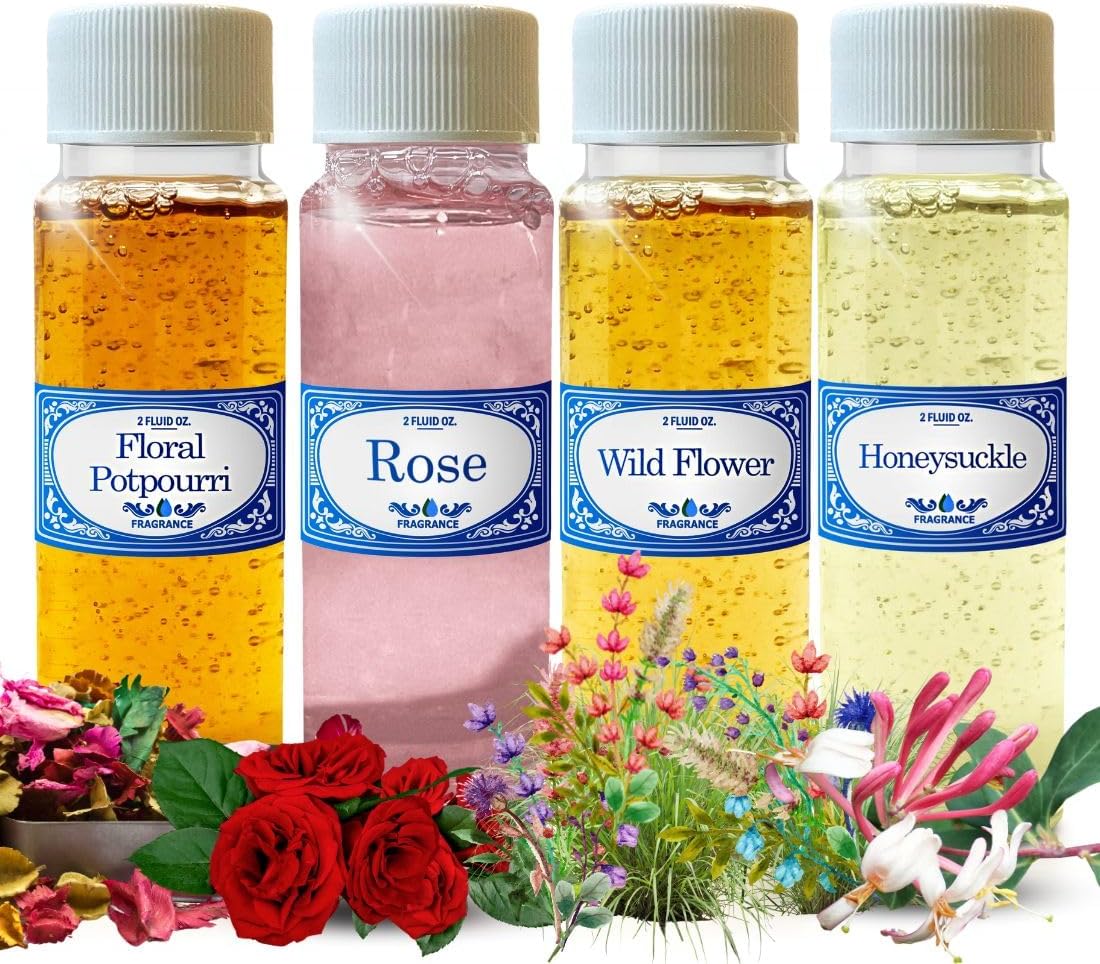 4 Bottles Mix Flowers Concentrated Fragrances 20 Fl Oz Pack