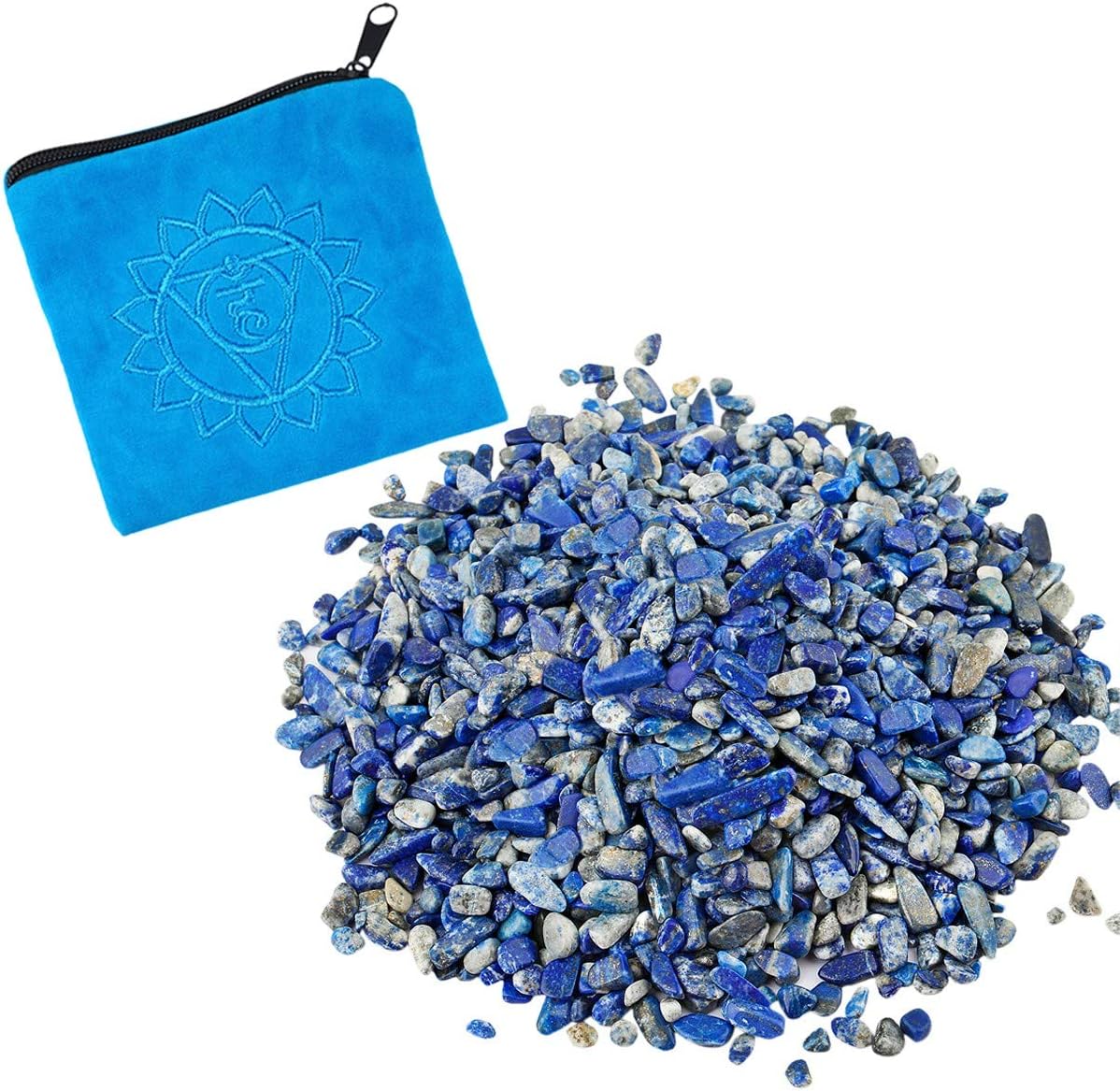 Rockcloud Lapis Lazuli Chakra Stones with Healing Bag