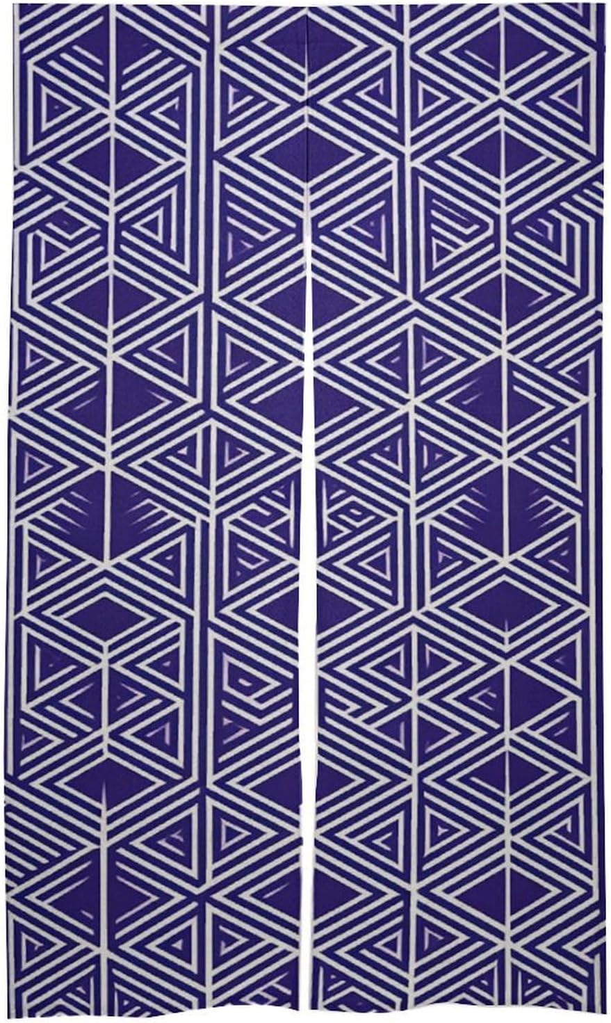 Japanese Noren Door Curtain Purple Light Blue Print