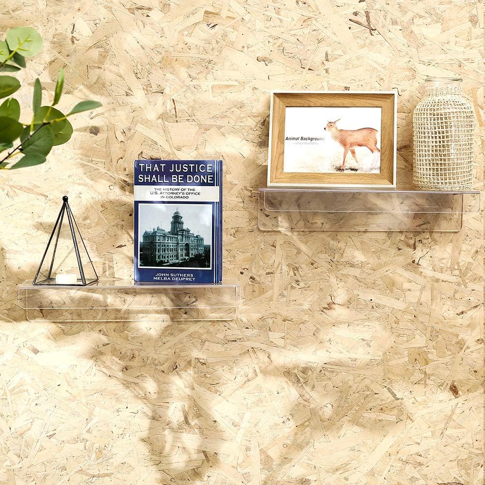 CY Craft Clear Acrylic Floating Shelves Set of 4