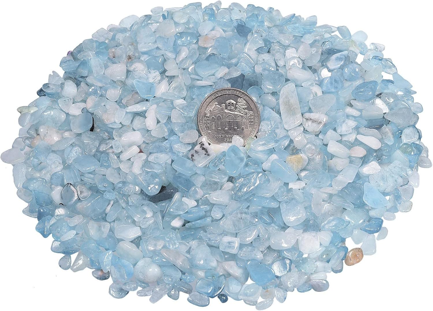 Blue Aquamarine Tumbled Stones for Healing and Decor