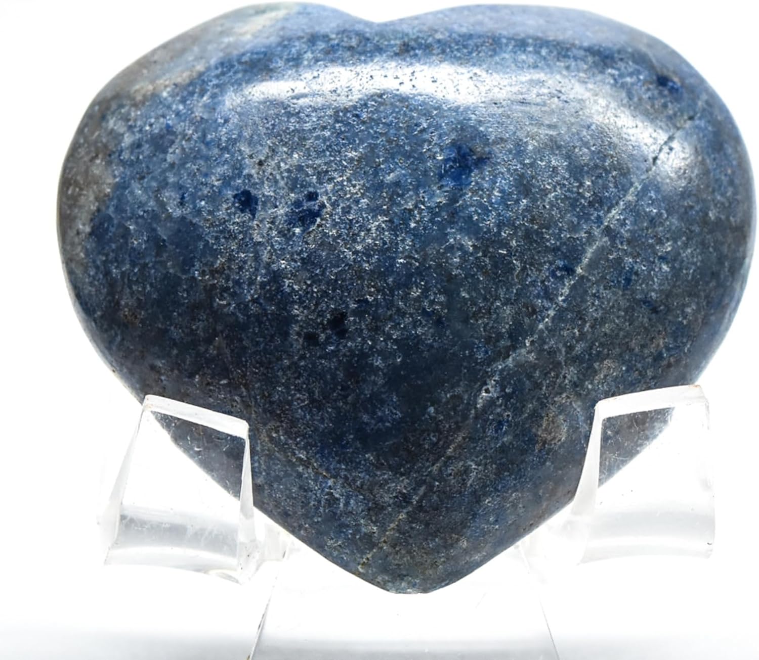 49mm Rich Blue Dumortierite Heart With Quartz Inclusions