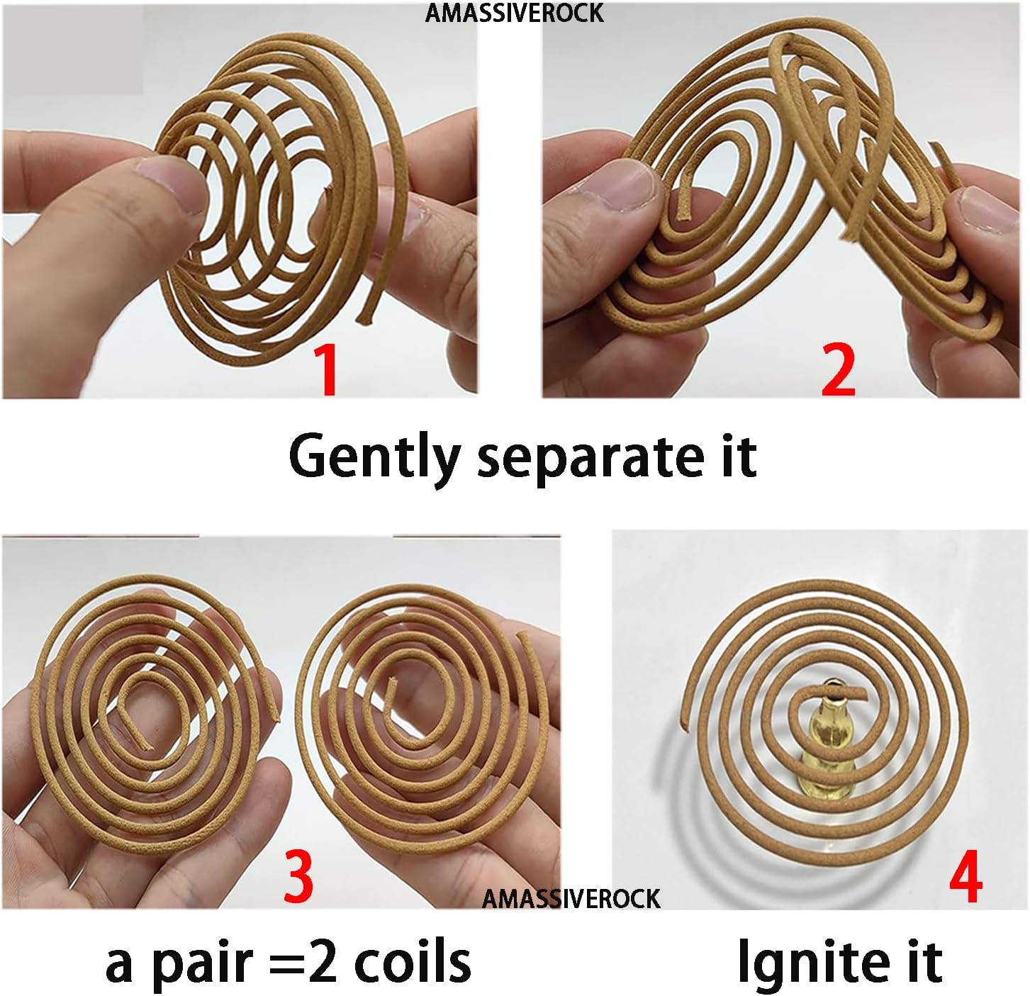 Agarwood Incense Coils 40 PCS with Spiral Holder Burner