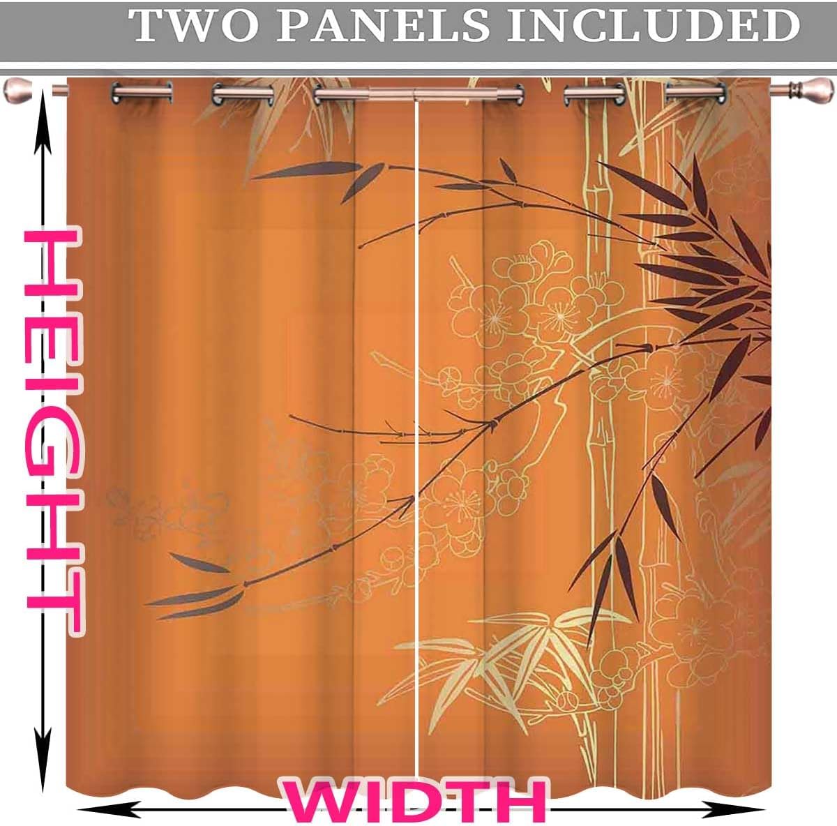 ZYMECH Bamboo Curtains Panels for Windows 63x80 Inches Light Blocking