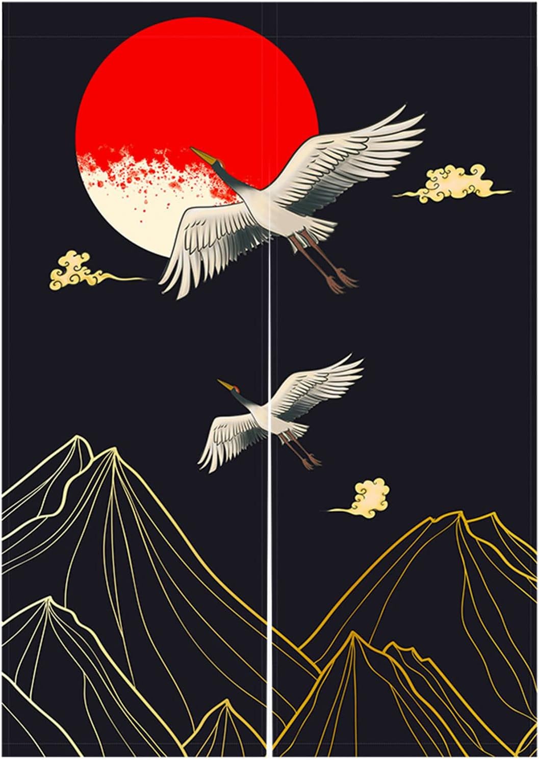 LIGICKY Japanese Style Cranes Door Curtain