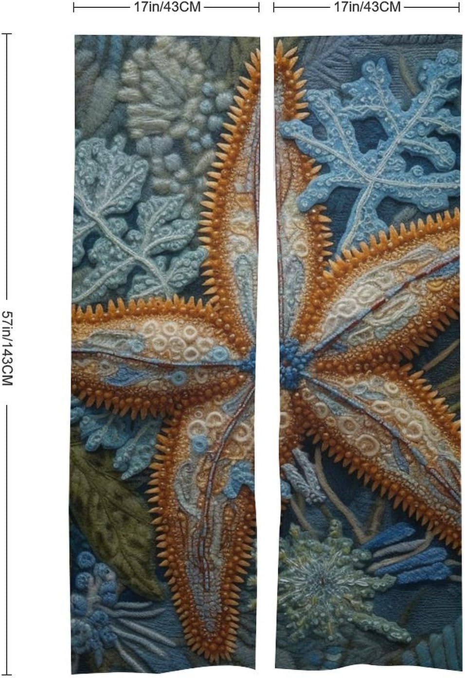 Japanese Noren Door Curtain with Starfish Pattern