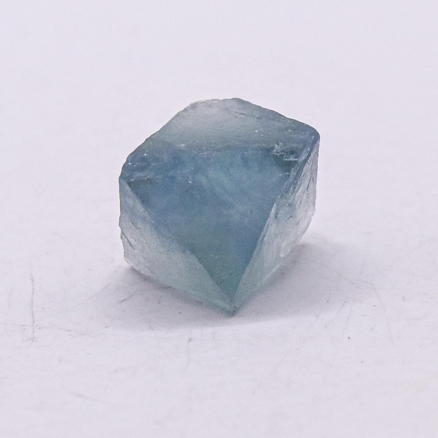 21mm Sky Blue Fluorite Octahedron Rough Crystal Gemstone