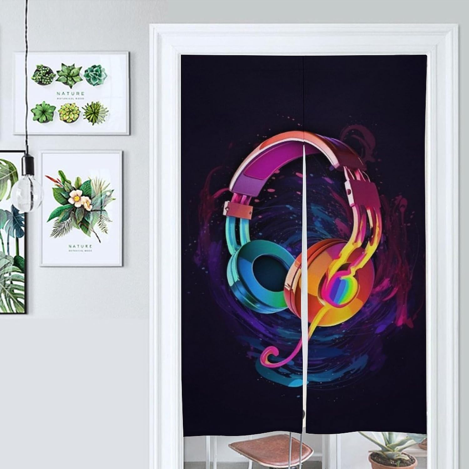 Color Gradient Music Door Curtain 57x17 Inches
