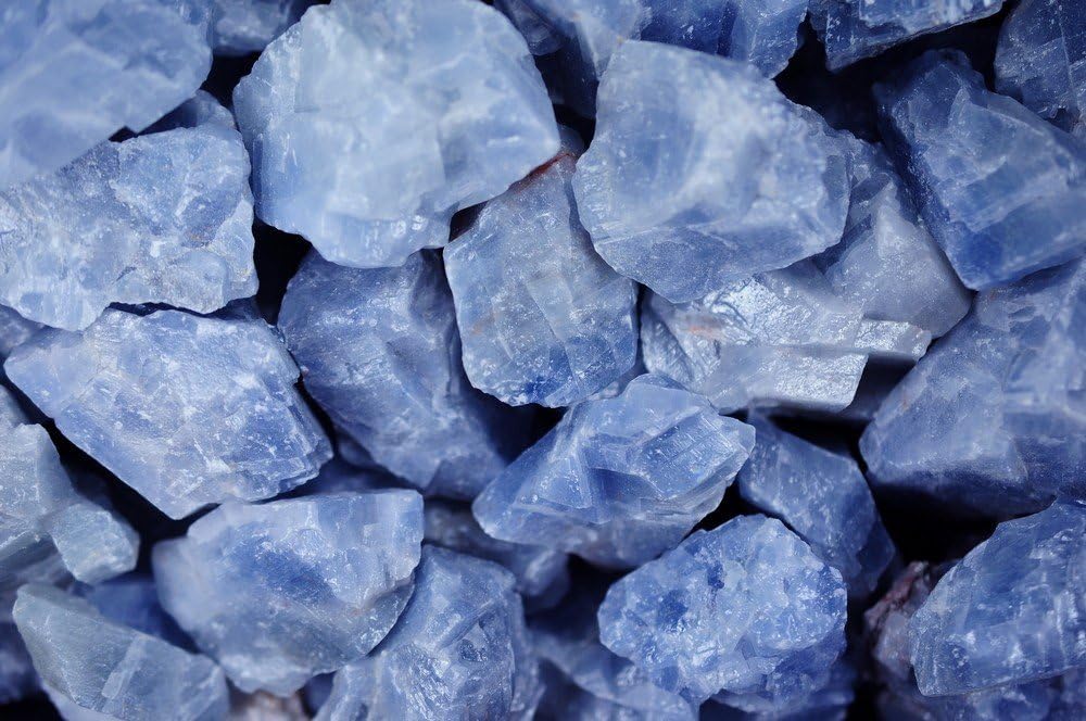 Fantasia Blue Calcite Rough Stones 1 lb AAA Grade