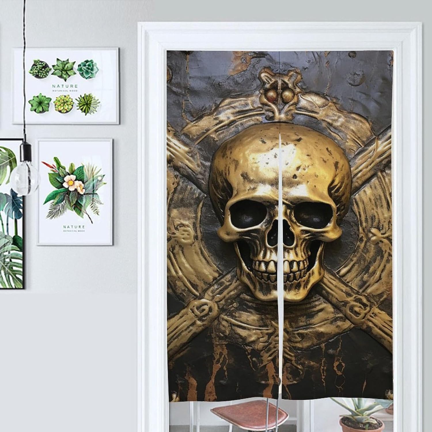 Japanese Noren Skull Pirate Door Curtain 34x57