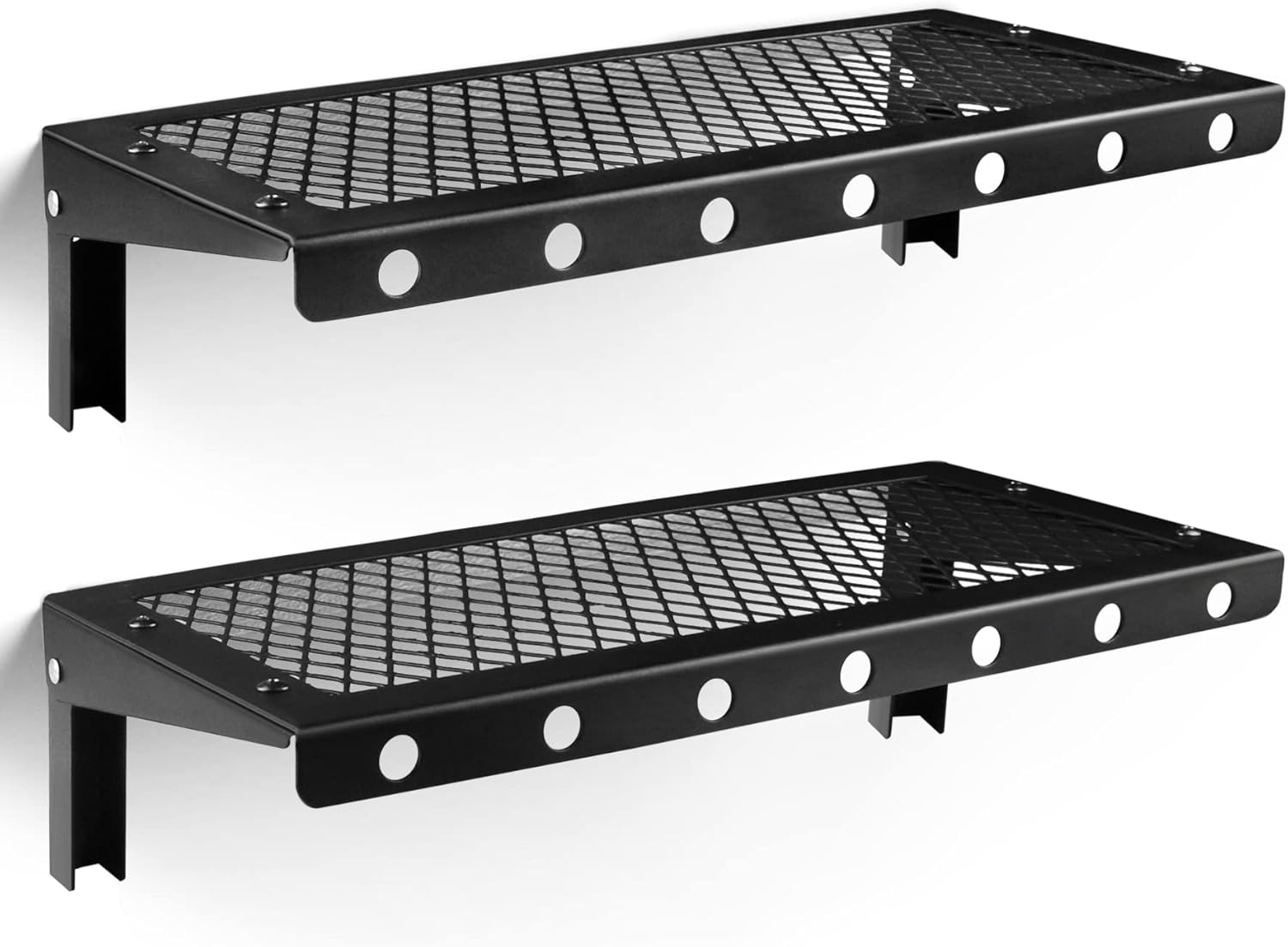 Modern Industrial Floating Wall Shelves Set of 2
