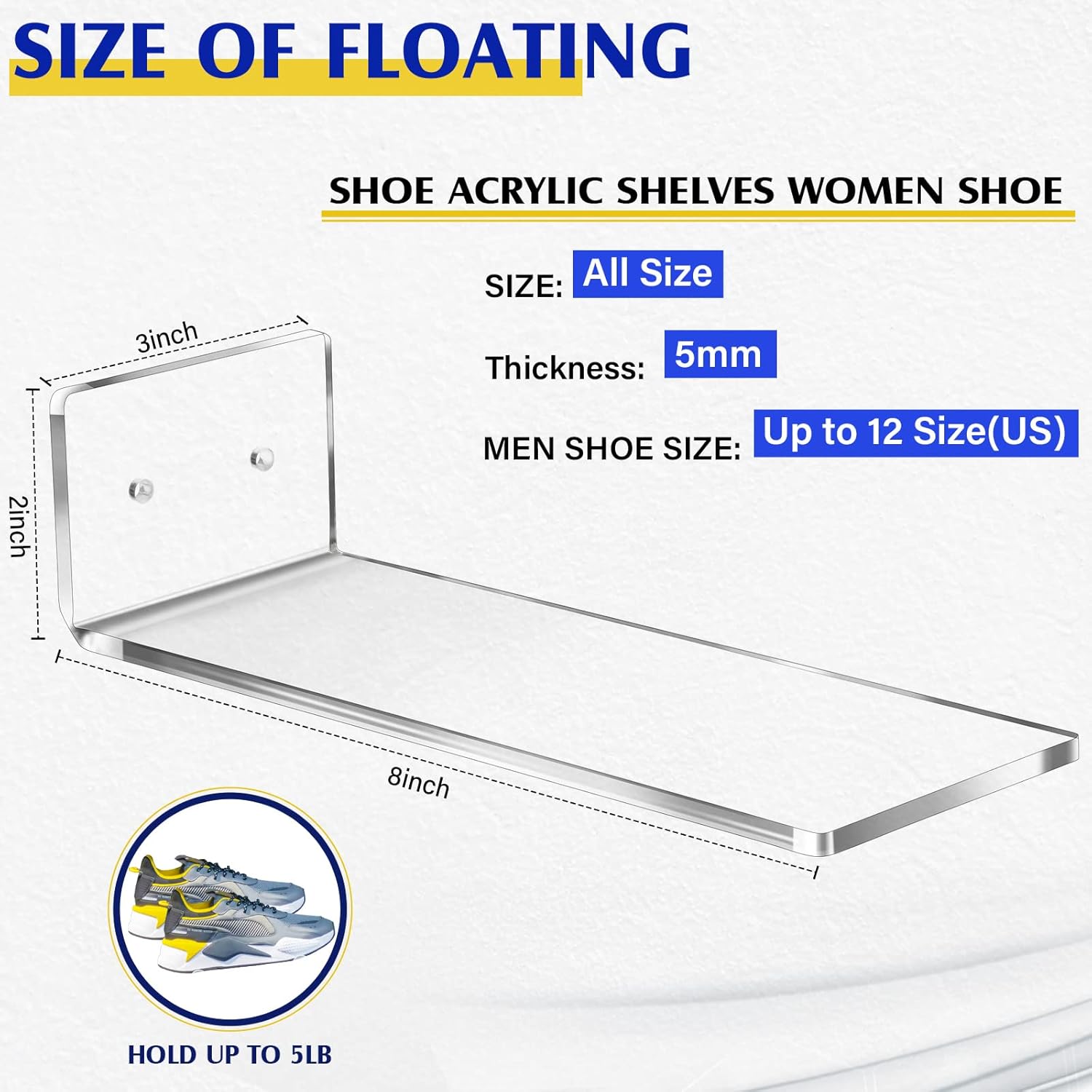 Treela 30 Pack Floating Shoe Display Shelf for Closet