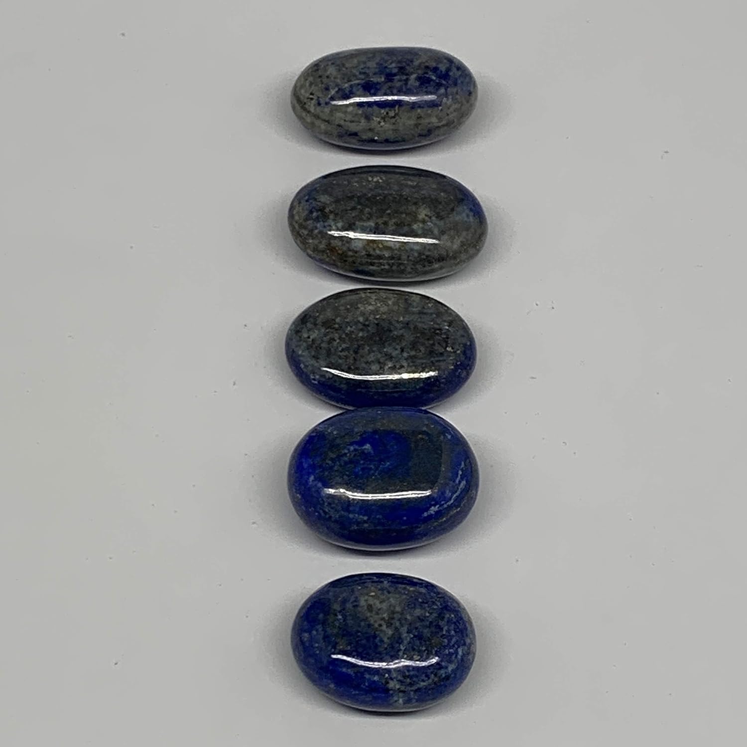 5pcs Natural Blue Lapis Lazuli Palm Stones from Afghanistan