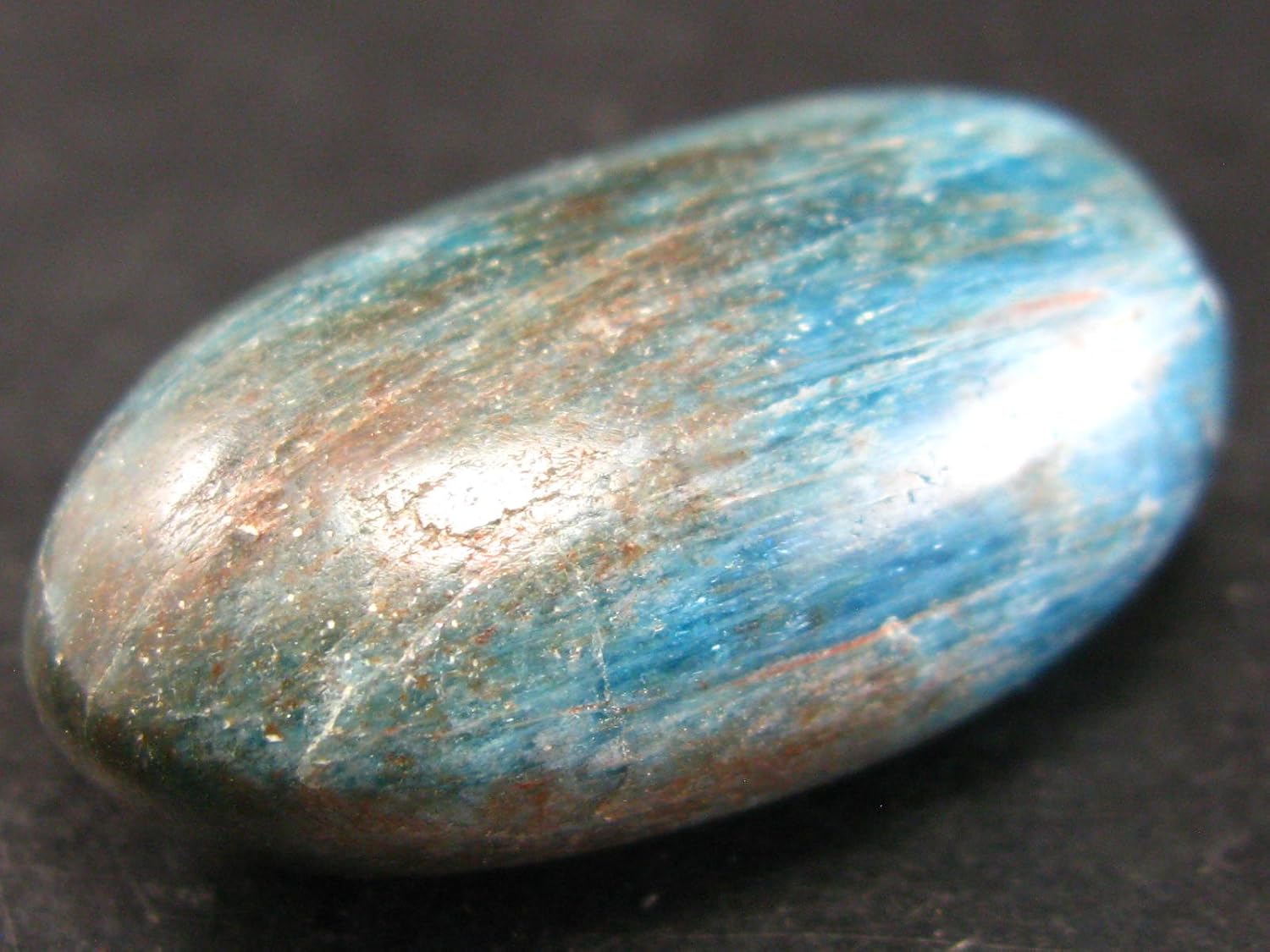 Neon Blue Apatite Tumbled Stone from Brazil 18 Inch 1