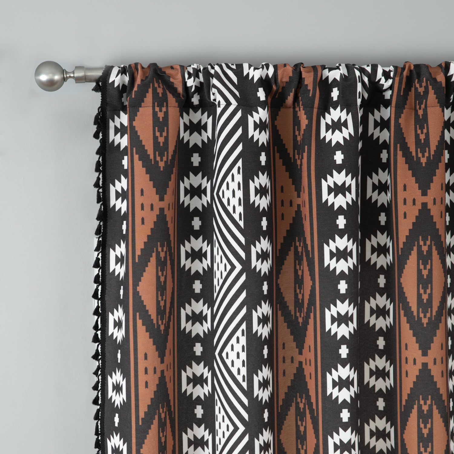 VOGOL Brown Boho Curtains 96 Inches Long