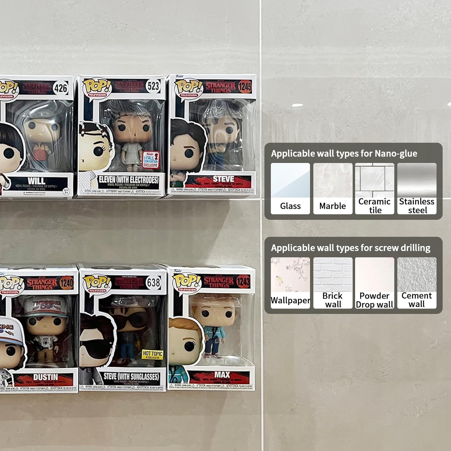 YODAR 10 Pack Acrylic Floating Shelves for Funko Pop Figures Display