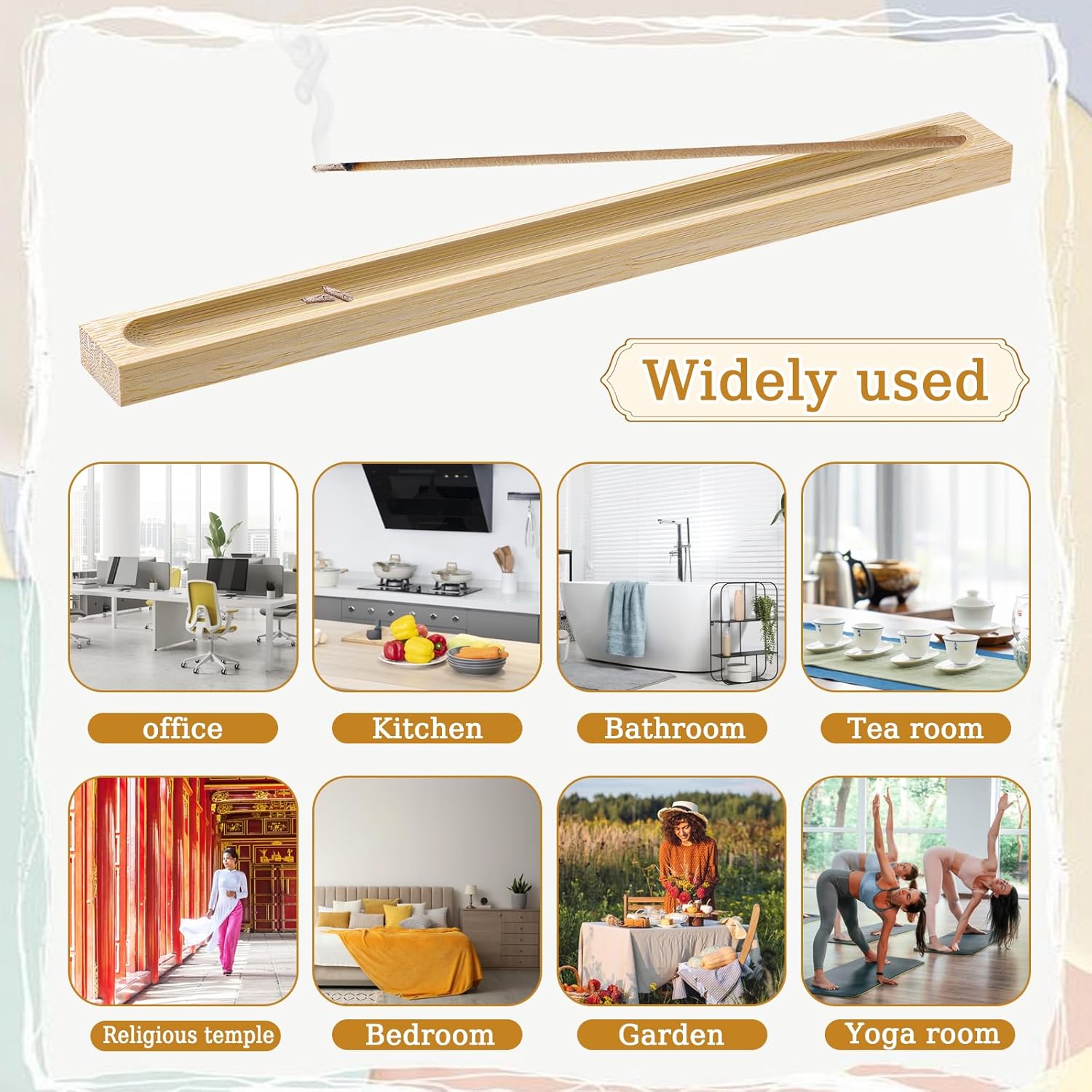 2 Pieces Bamboo Incense Holder for Sticks