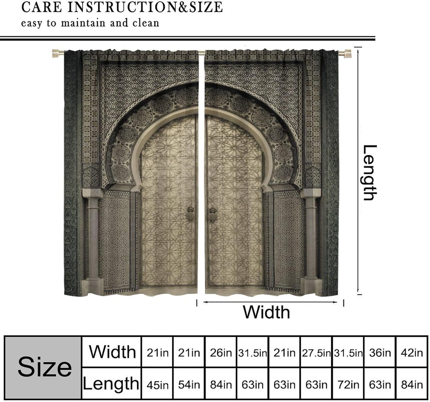Moroccan Pattern Window Curtains 2 Panel Set