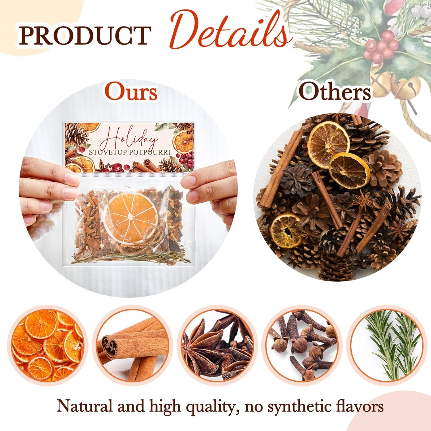 6 Pack Potpourri Simmer Pot Kit - Holiday Scent Stocking Stuffer Gifts
