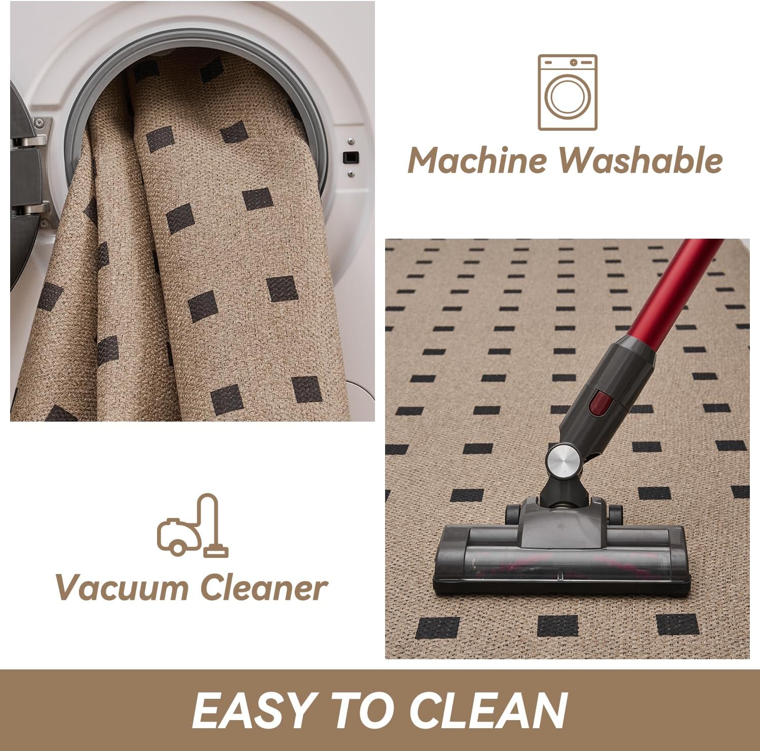 Woven 2x3 Washable Rugs for Entryway and Kitchen