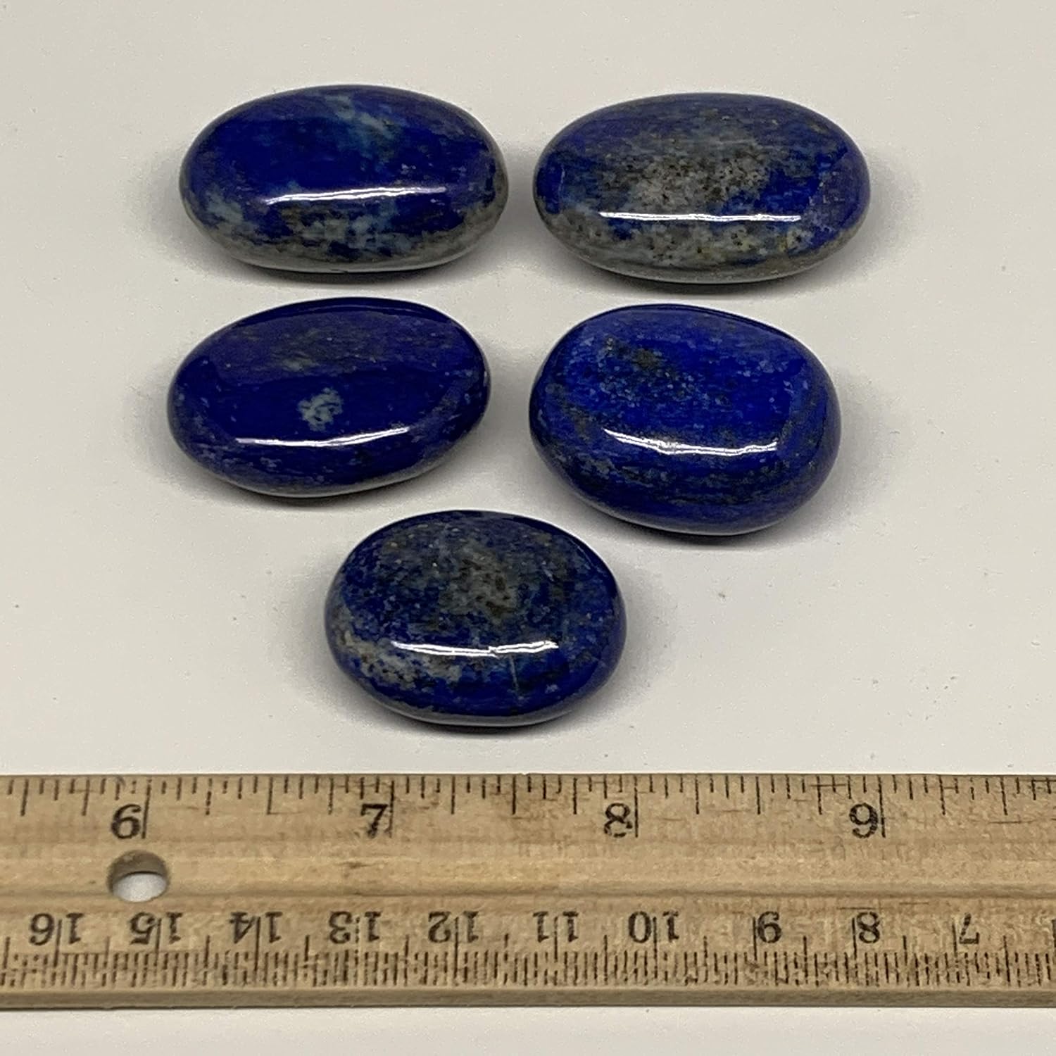 5pcs Natural Blue Lapis Lazuli Palm Stones from Afghanistan