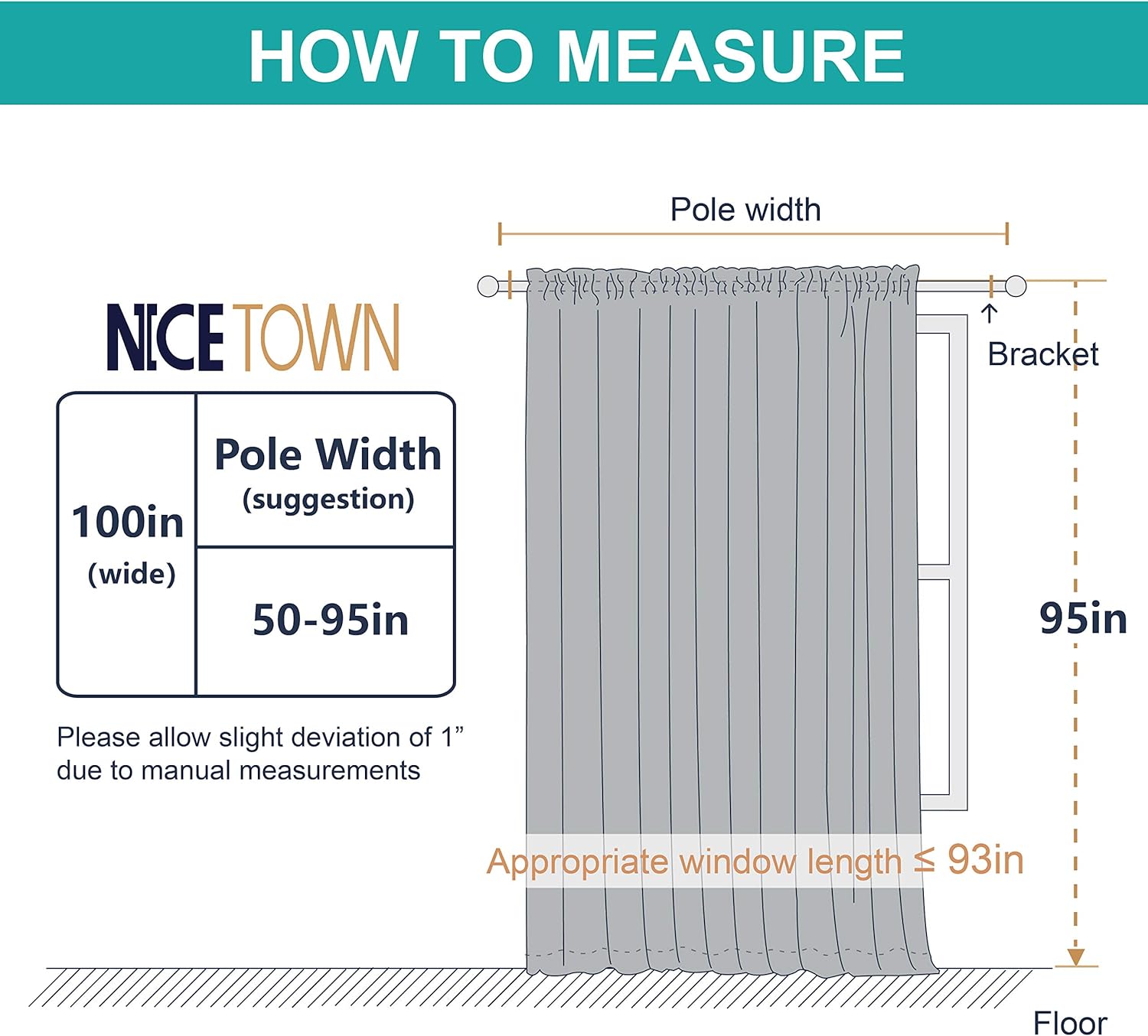 NICETOWN Extra Wide Sheer Curtain Panel - White 100x95 Rod Pocket