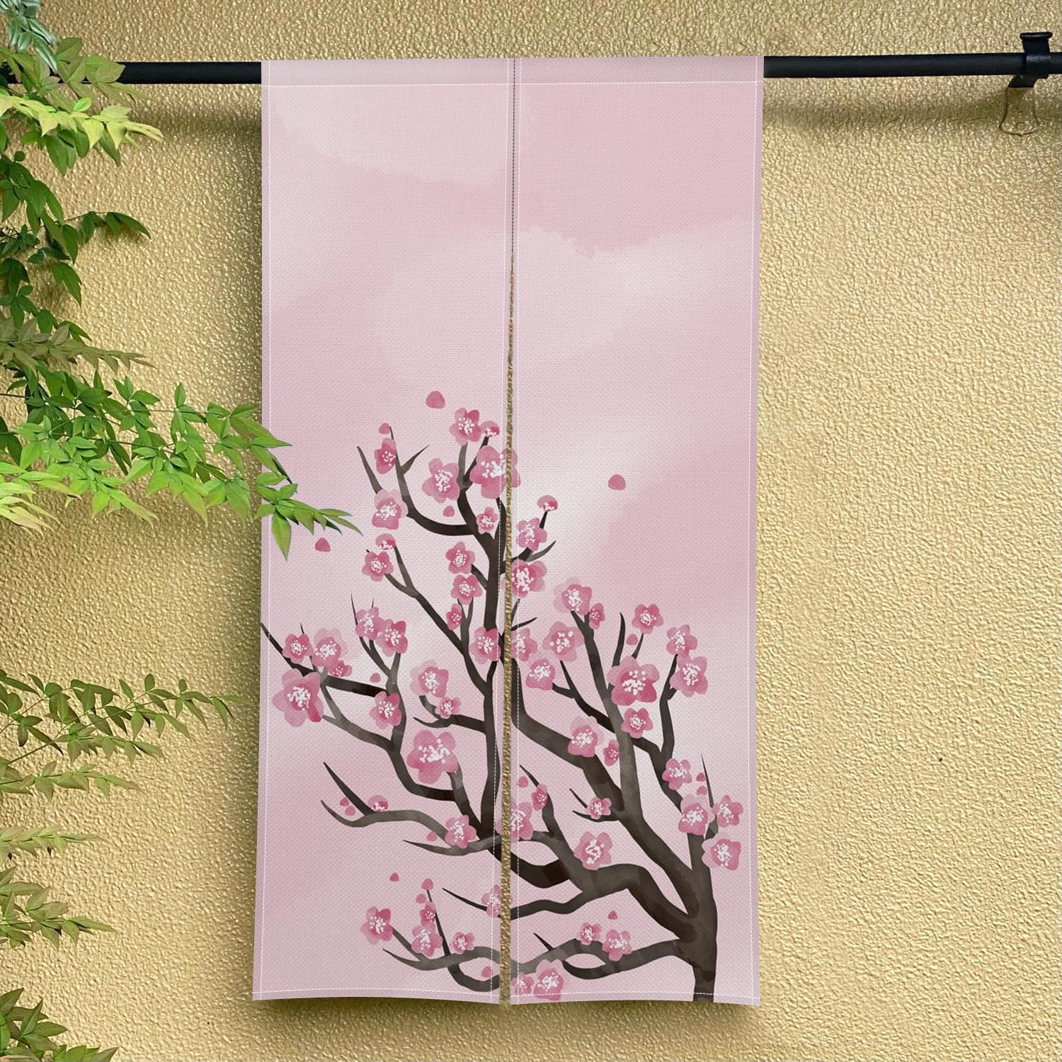 Bloomy Cherry Tree Printed Noren Door Curtain 34x60