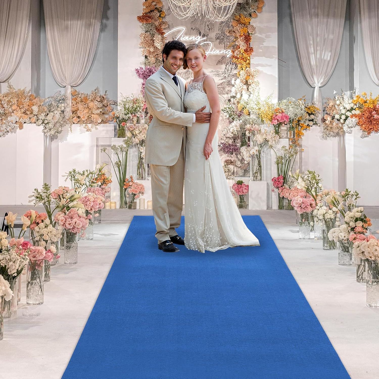 Blue Carpet Runner for Party 360 GSM Thick 33 Ft Runway Rug
