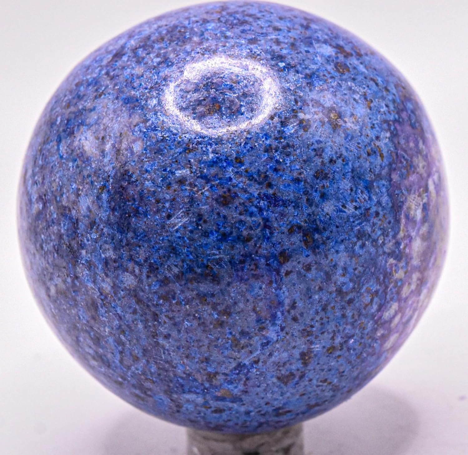 22 Inch Dumortierite Quartz Polished Gemstone Ball - Peru with Stand